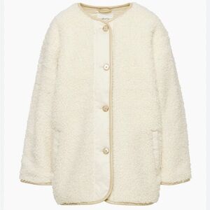 Aritzia Wilfred free cream tan Sherpa river jacket coat teddy fleece